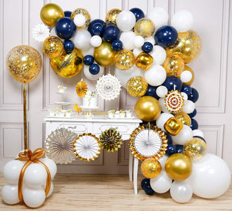 Balloon Garland DIY Kit Set Midnight Blue and Gold