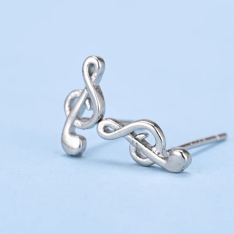 925 Silver Ear Stud Music