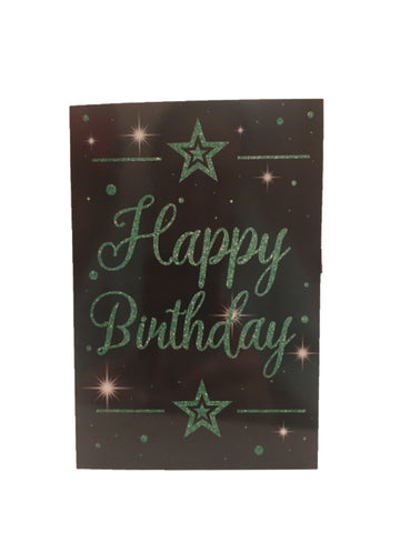 Image of Happy Birthday Green Glitter Star
