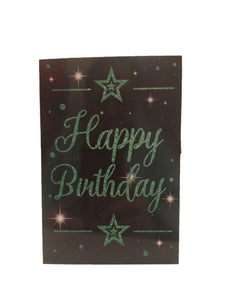 Happy Birthday Green Glitter Star