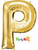 Gold Letter “P” Foil Balloon 16” (35cm)