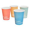 Brights - Mix It Up 266ml Paper cups Happy Birthday Mixed Colours