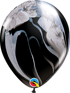 Qualatex Black & White SuperAgate 11” Latex Balloon