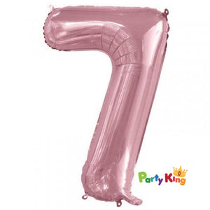 Pastel Pink “7” Numeral Foil Balloon 86cm (34”)