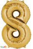 Foil Number Balloon Gold No.8