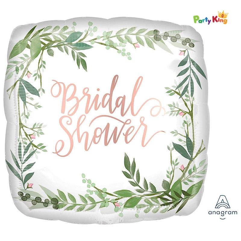 Love & Leaves Bridal Shower Satin Standard 45cm Foil Balloon
