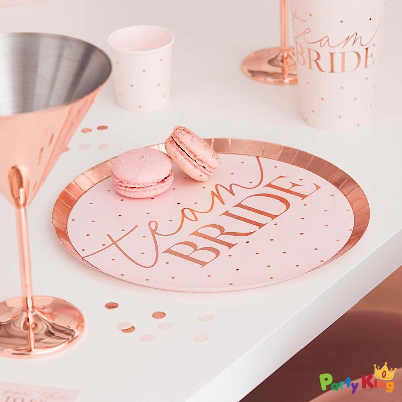 Blush Hen Party Rose Gold Team Bride & Blush Plates