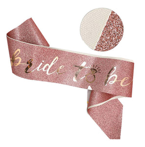 Bride to be Sash Rose Gold Glitter