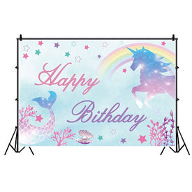 Mermaid Unicorn Backdrop - Mermaid Unicorn