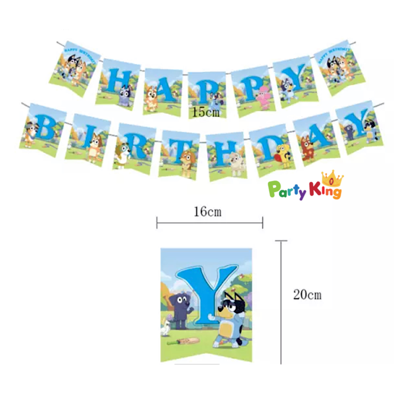 Blue Dog Happy Birthday Banner