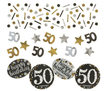 50th Confetti Sparkling Gold