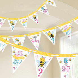 Gender Reveal What Will It Bee Pennant Banner