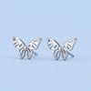 925 Silver Ear Stud Holo Butterfly