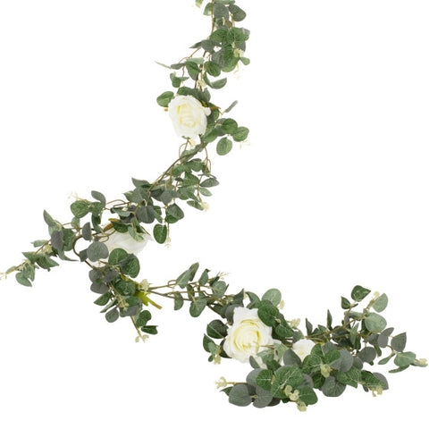 Image of Botanical Wedding Eucalyptus & White Flower Garland