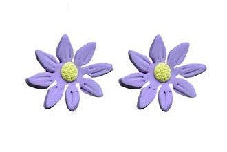 Edible sugar icing large daisy flower purple 