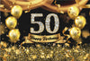 50th Happy Birthday Diamond Canvas Backdrop