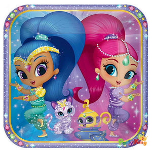 Shimmer And Shine 23cm Square Paper Dinner Plates