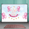 Baby Shower Backdrop - It’s A Girl Elephant & Balloon