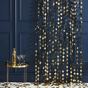 Gold - Mix It Up Bubbly Backdrop Star Curtain Gold