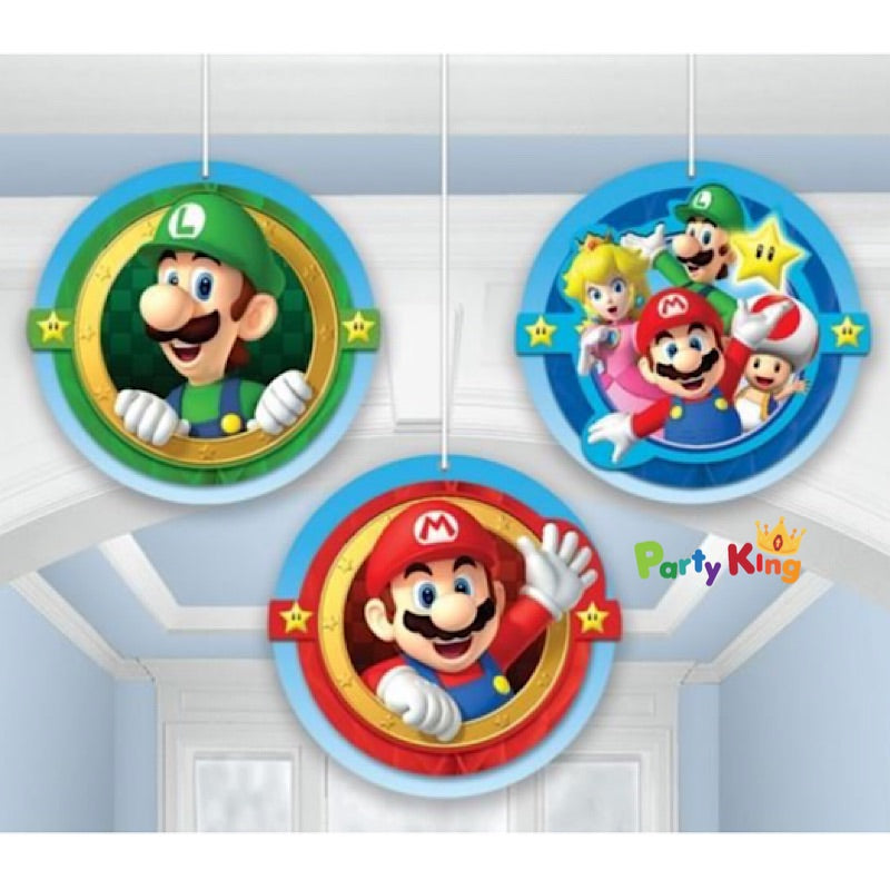 Super Mario Brothers Hanging Honeycomb Decorations