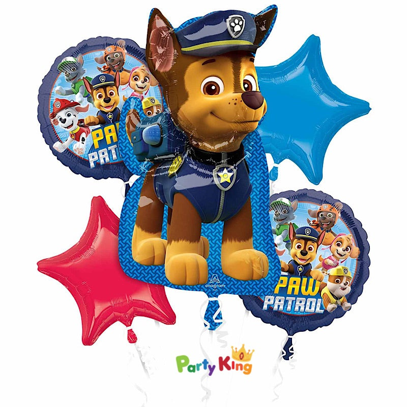 Paw Patrol Chase Blue Foil Balloon Bouquet