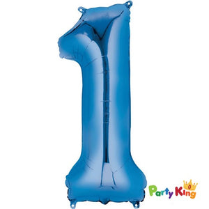 Bright Blue “1” Numeral Foil Balloon 86cm (34”)