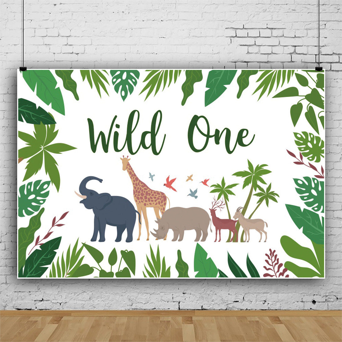 Safari Backdrop - Wild One with Leaf