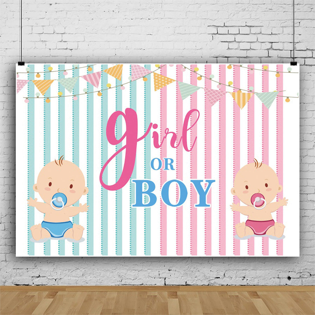 Gender Reveal Backdrop - Baby With Tummy