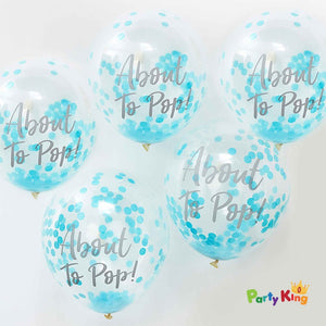 Oh Baby! balloons 30cm Confetti Blue About To Pop