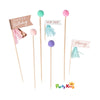 Pastel - Mix It Up Cake Topper Happy Birthday Pom Poms & Flags Pastel Foiled