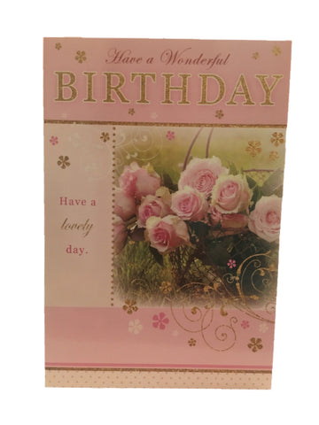 Image of Have A Wonderful Birthday Pink Rose
