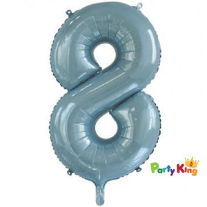 Pastel Blue “8” Numeral Foil Balloon 86cm (34”)