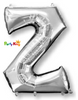 Silver Letter “Z” Foil Balloon 16” (35cm)