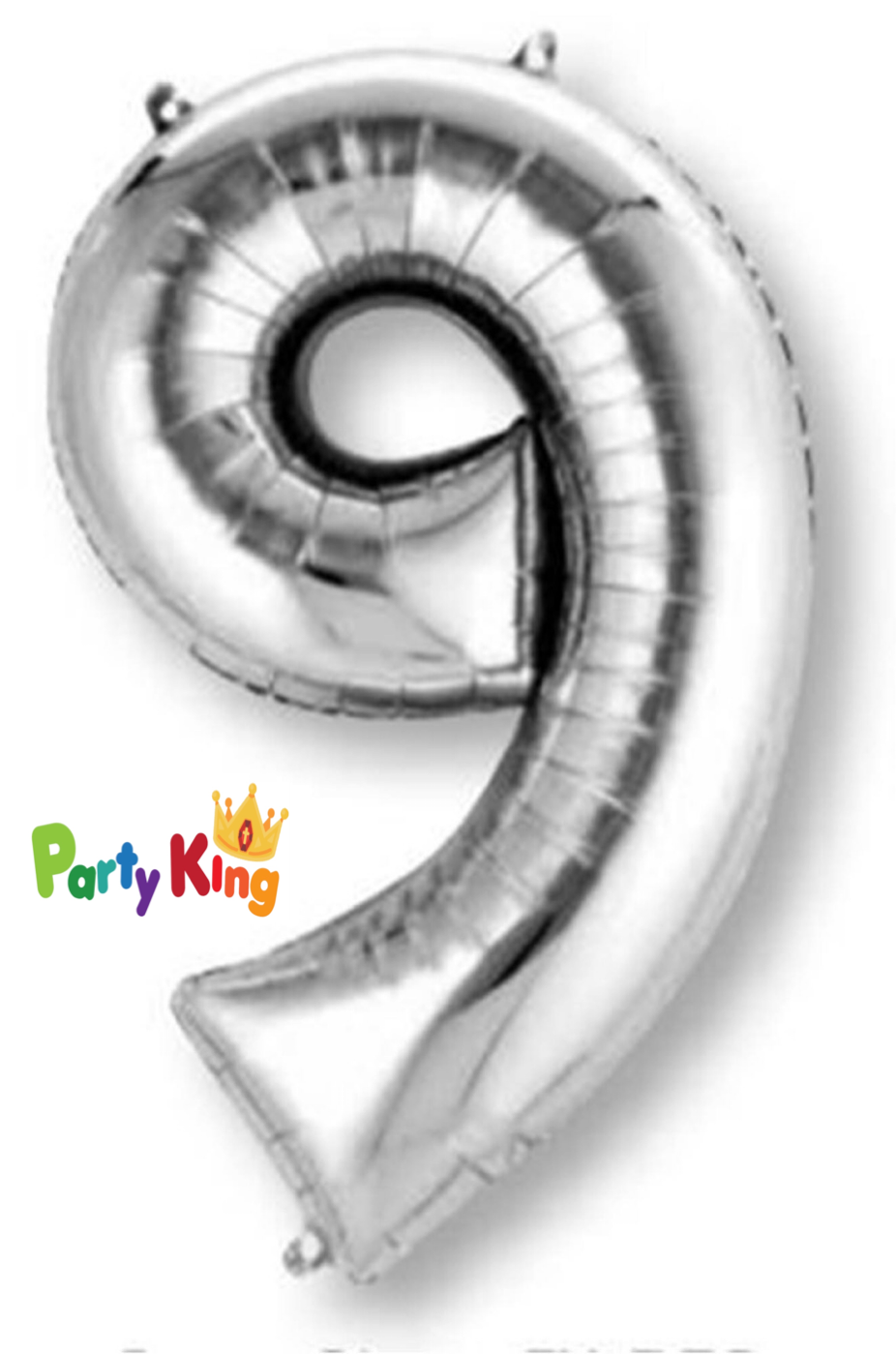 Silver "9" Numeral Foil Balloon 86cm (34")