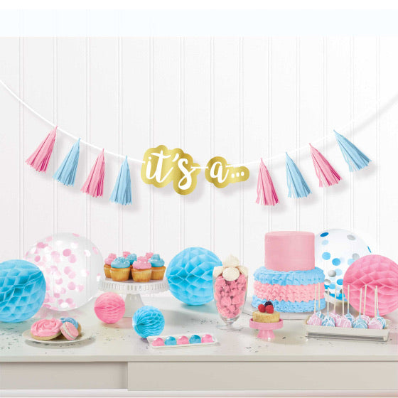 Gender Reveal It’s A Tassel Garland Banner