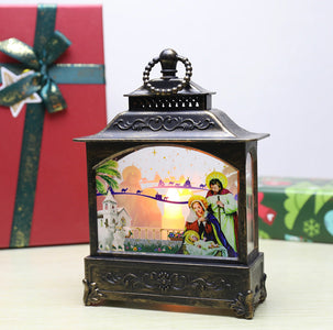 Led Christmas Lantern Light Rectangle Nativity