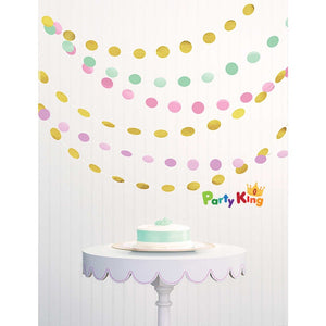 Pastel String Circle Decorations Paper & Foil