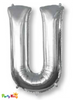 Silver Letter “U” Foil Balloon 16” (35cm)