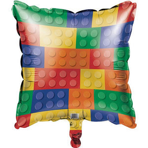 Lego Building Block Party Square Foil Balloon 45cm