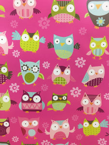 Folded Wrap - Owl Pink 