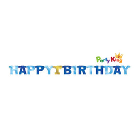 1st Birthday Boy Happy Birthday Jointed Letter Banner Foil