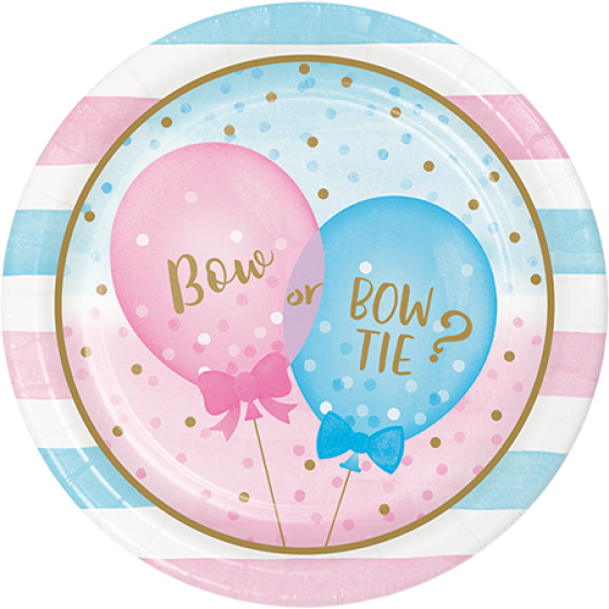 Gender Reveal Balloons Dinner Plates Paper 22cm