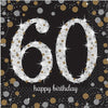 60th Lunch Napkin Sparkling Gold