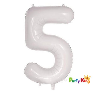 White “5” Numeral Foil Balloon 86cm (34”)