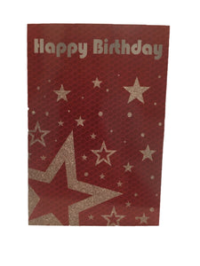 Happy Birthday Red Glitter Star