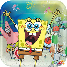 SpongeBob 23cm Square Paper Dinner Plates