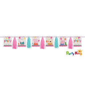 Peppa Pig Confetti Party Pennants & Tassel Garland Glittered