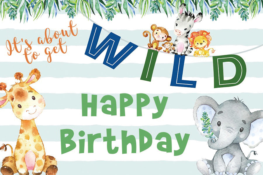 Safari Backdrop - Wild Happy Birthday