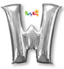 Silver Letter “W” Foil Balloon 16” (35cm)