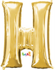 Gold Letter “H” Foil Balloon 16” (35cm)